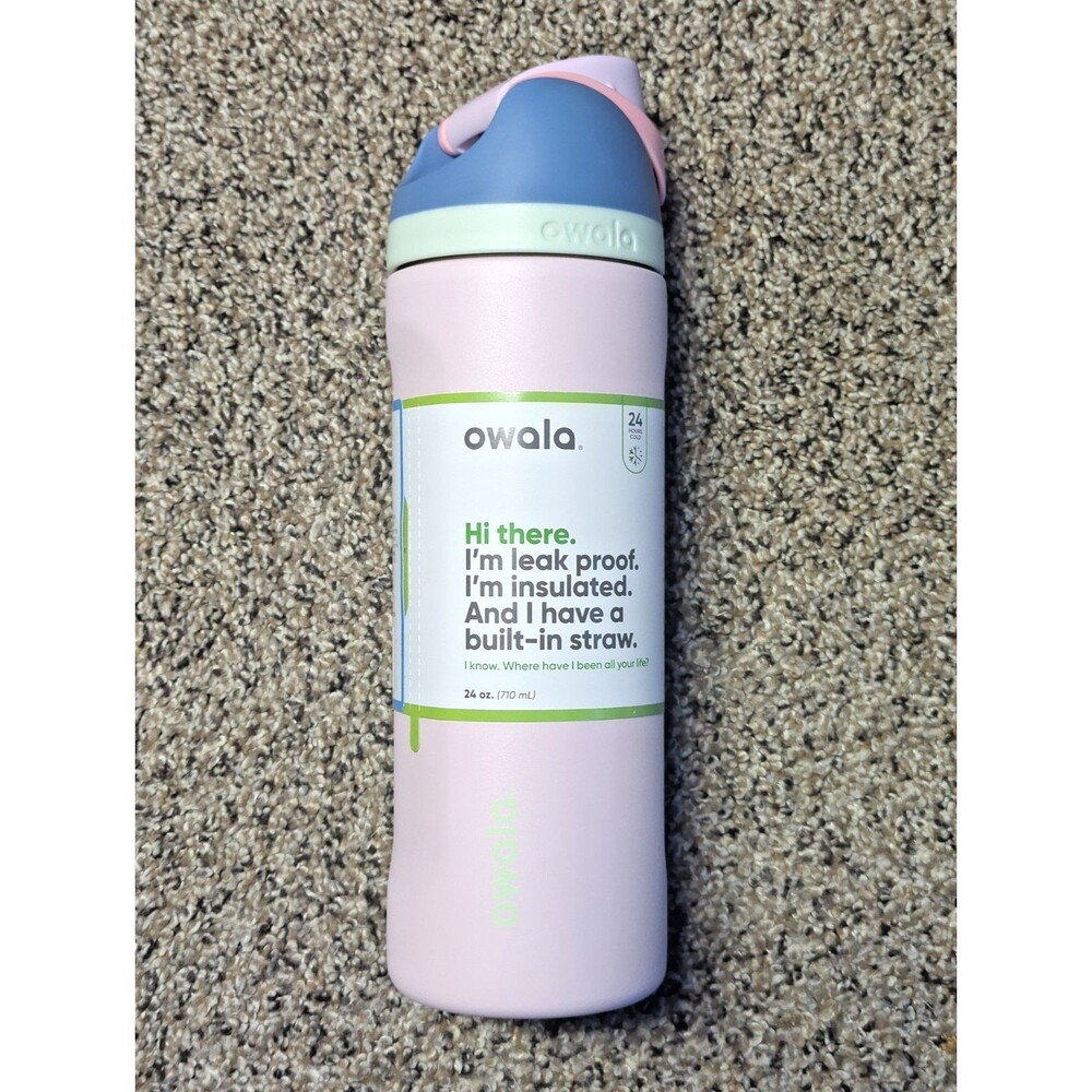 Owala FreeSip 24oz Stainless Steel Water Bottle – Rose Quartz Pink – Leakproof - Picture 4 of 7